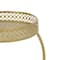 20" Gold Metal Curved Folding 3 Tier Plantstand with Floral & Scroll Patterns